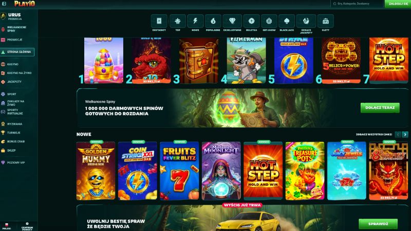 Playio Casino screenshot platformy